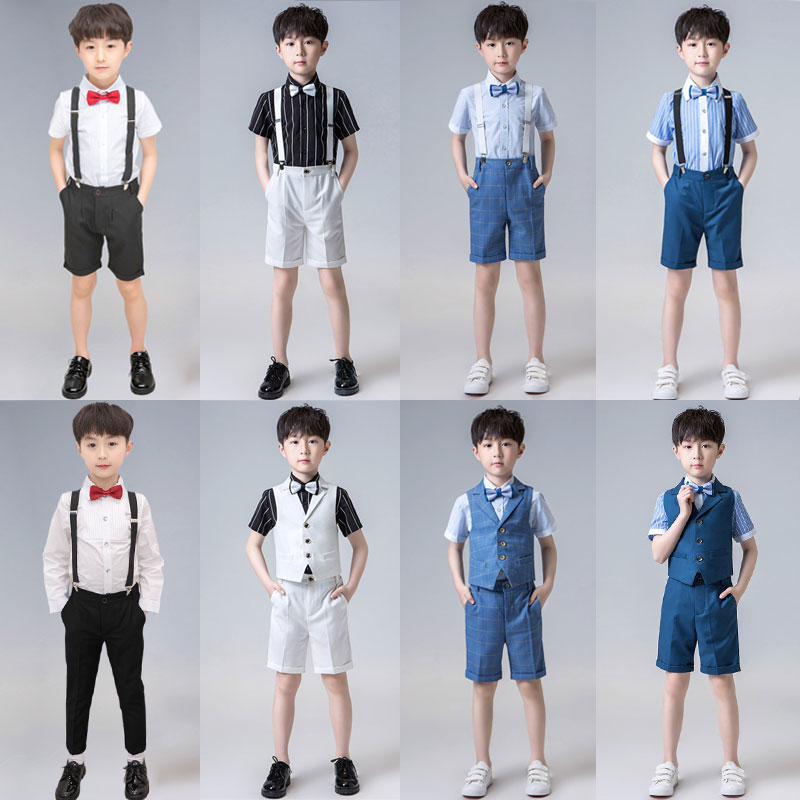 Boy's dress summer strap panties choir suit host piano flower children suit children's suit boy boy's suit
