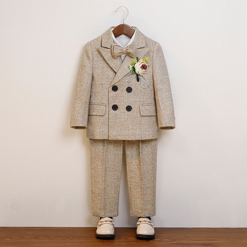 Children's suit suit boy Winter Inlenwind birthday Host acting out of flower boy wedding little boy gown-Taobao