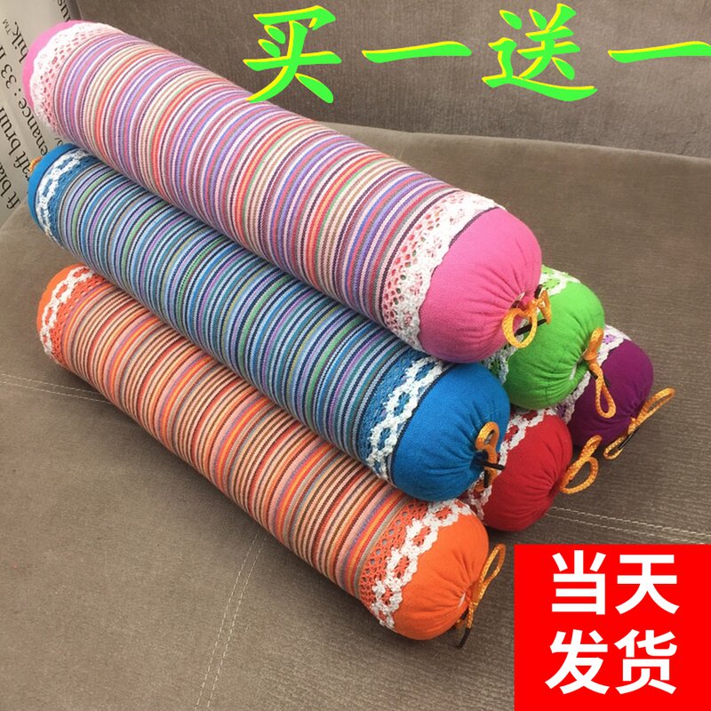 Buckwheat cervical vertebra pillow sleep special crest vertebra curvature straightening corrector rich package cylindrical rigid repair pillow