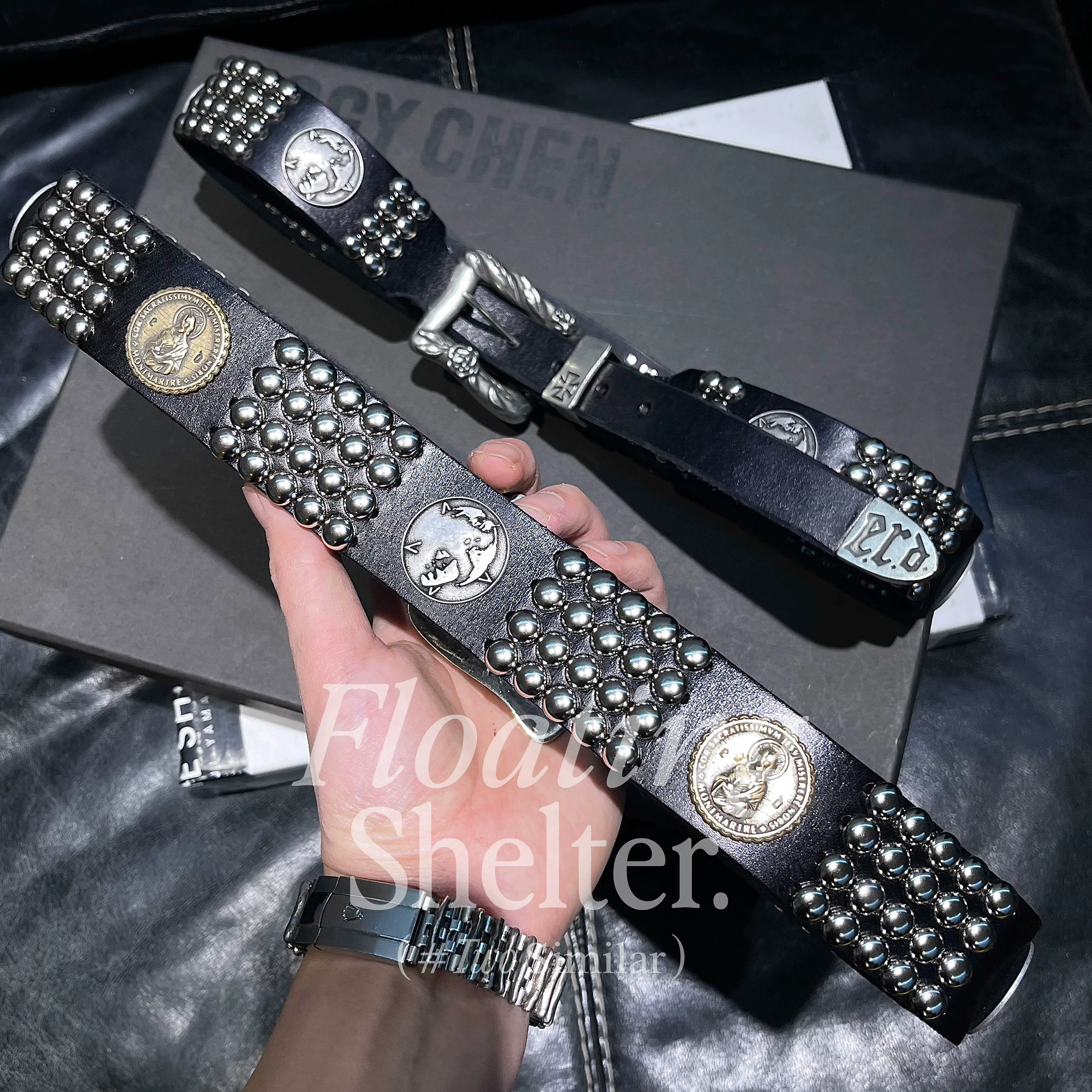 [ERD Belt Collection] Меланхоличная богато-розовая во второйGeneration заклепки в стиле панк-рок пояса мульти-стили