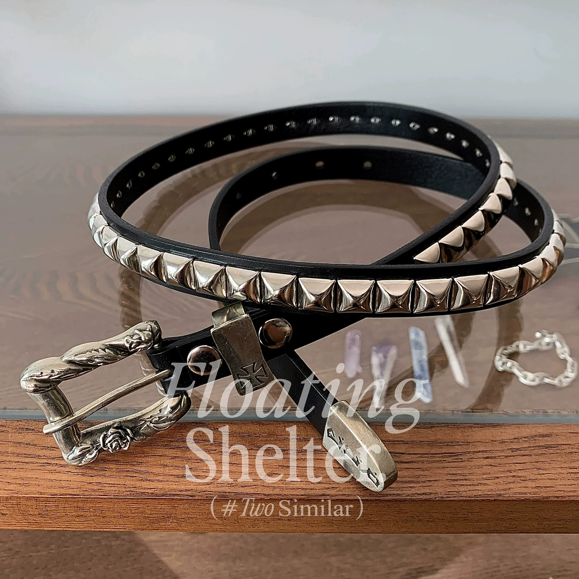 [ERD Belt Collection] Меланхоличная богато-розовая во второйGeneration заклепки в стиле панк-рок пояса мульти-стили