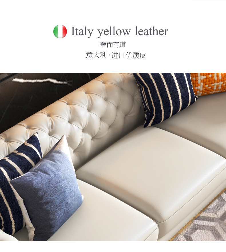 Sau Jiege Sen ánh sáng sang trọng nhỏ gọn sofa da hiện đại lớp Ý đầu tiên của da sofa phòng khách ba bit - Ghế sô pha ghế sofa gỗ giá rẻ
