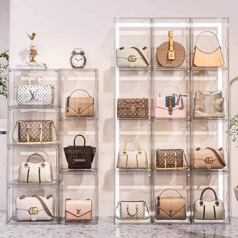 Home storage revolution! transparent acrylic bag rack keeps clutter out ...