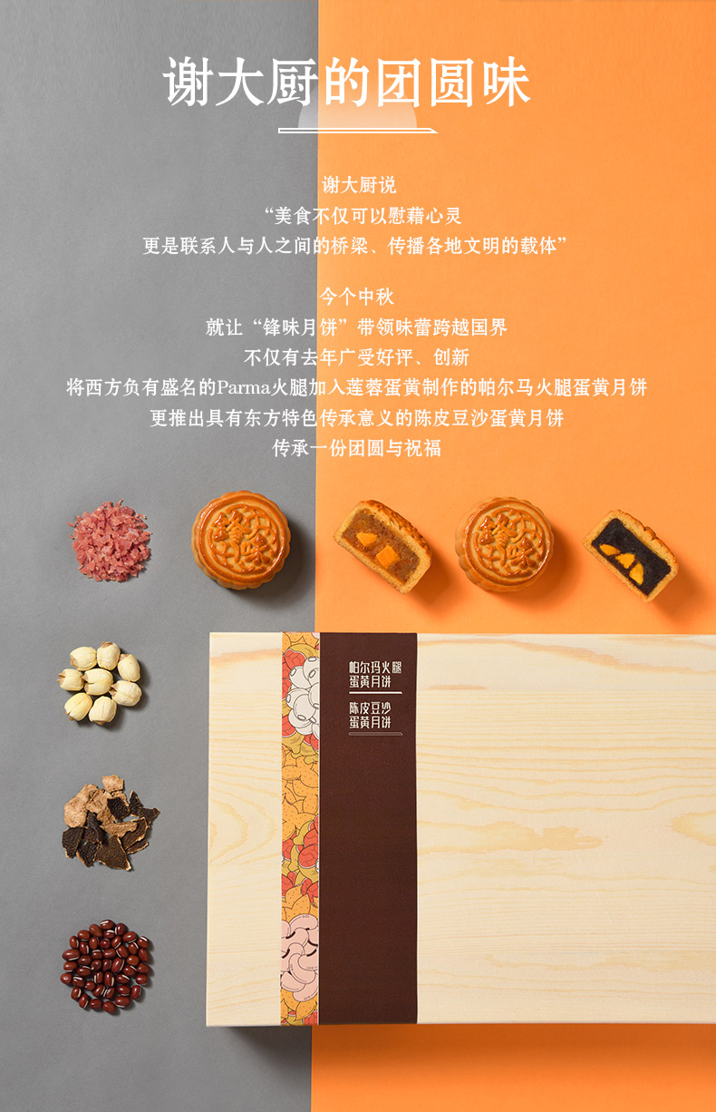 谢霆锋亲创 锋味 意大利帕尔马火腿蛋黄 广式月饼礼盒 图2