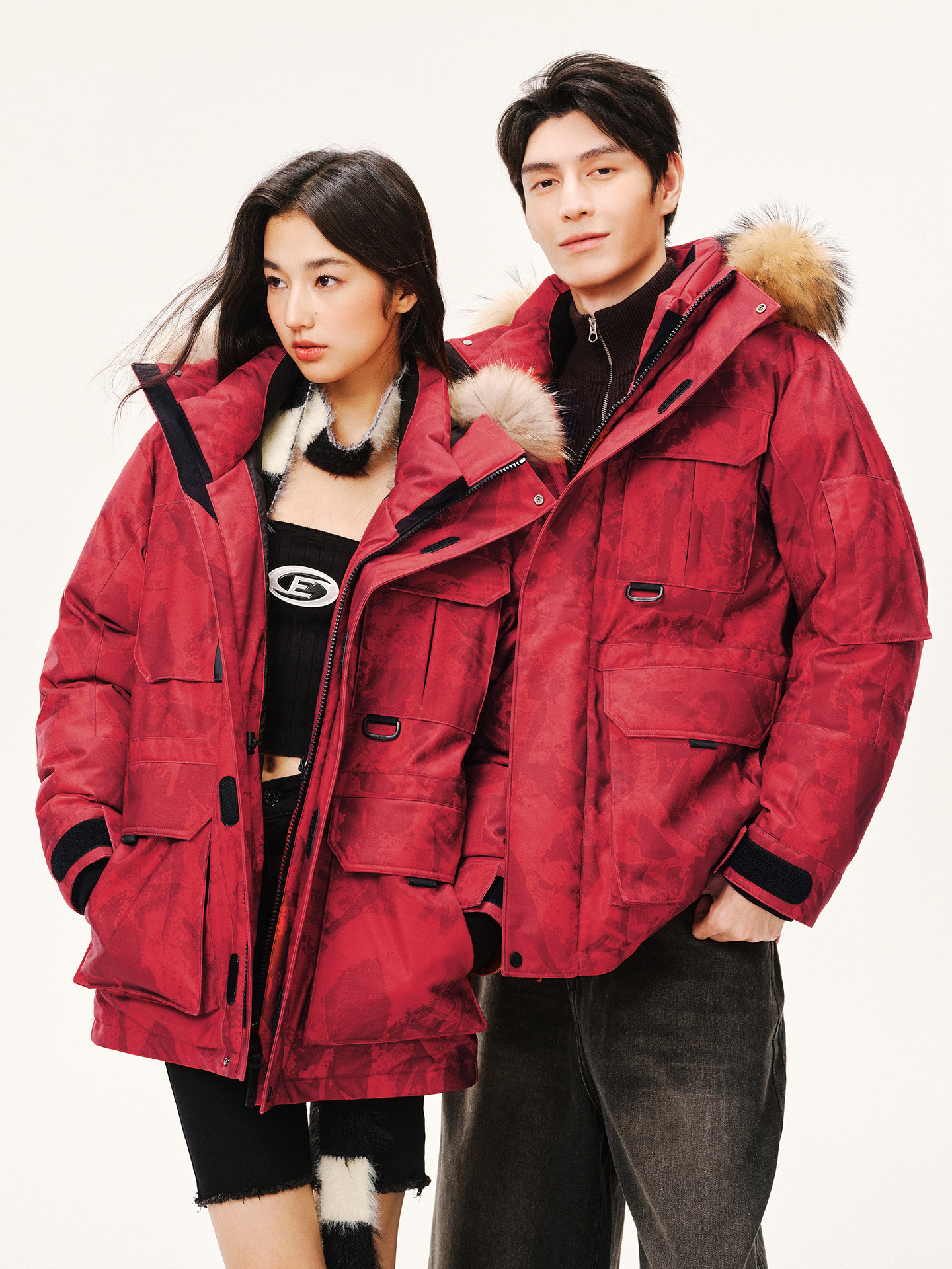 Netease Carefully Selects Chinese Goose down Jackets for Men with Large Fur Collars, Windproof and Warm Parkas, Couple's Ski Jackets