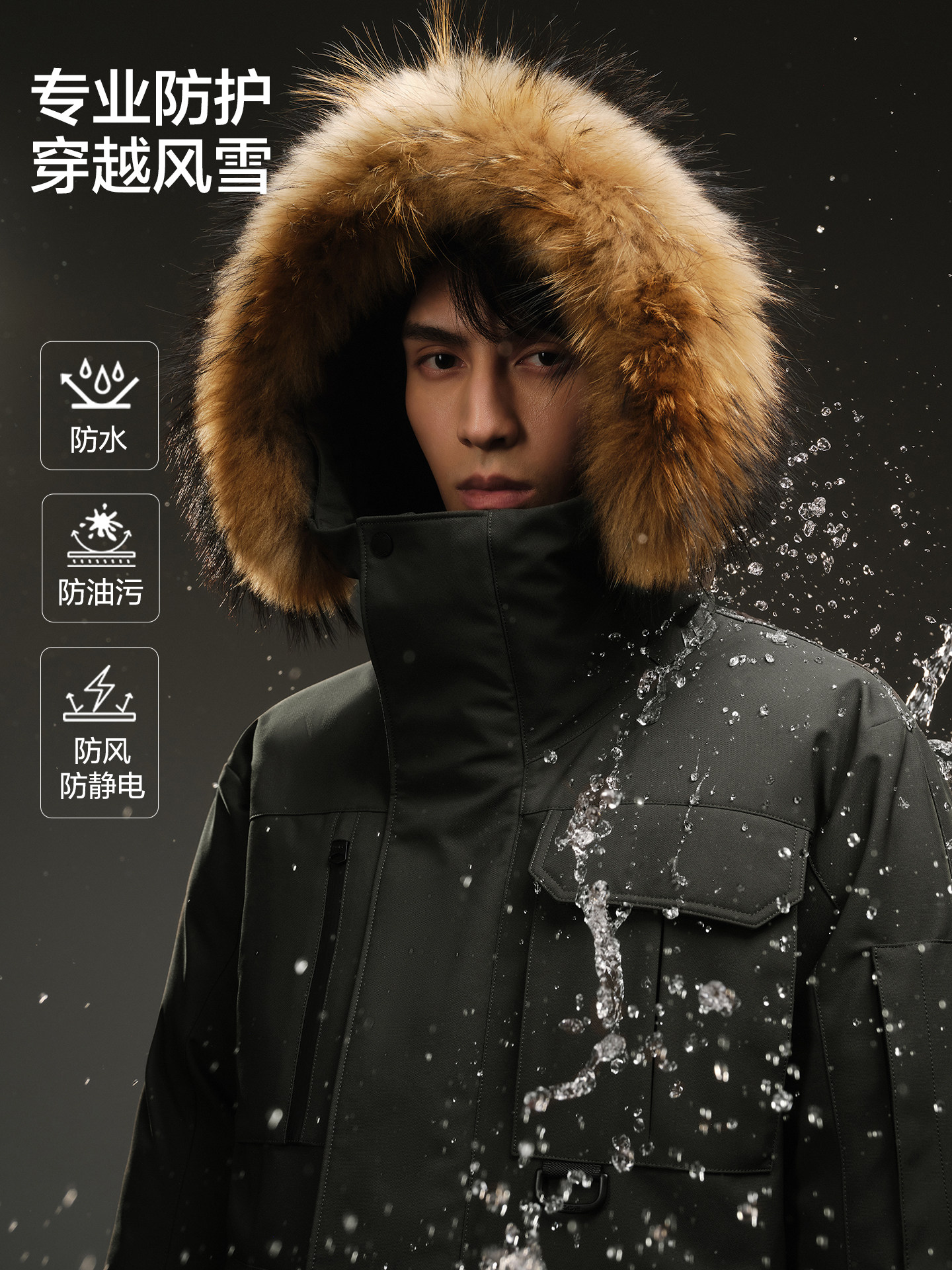 Netease Carefully Selects Chinese Goose down Jackets for Men with Large Fur Collars, Windproof and Warm Parkas, Couple's Ski Jackets
