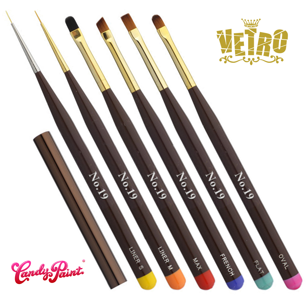 Japanese Vetro Nail Painting Line Nails Specialized Phototherapy Brush Flat Head Basemax