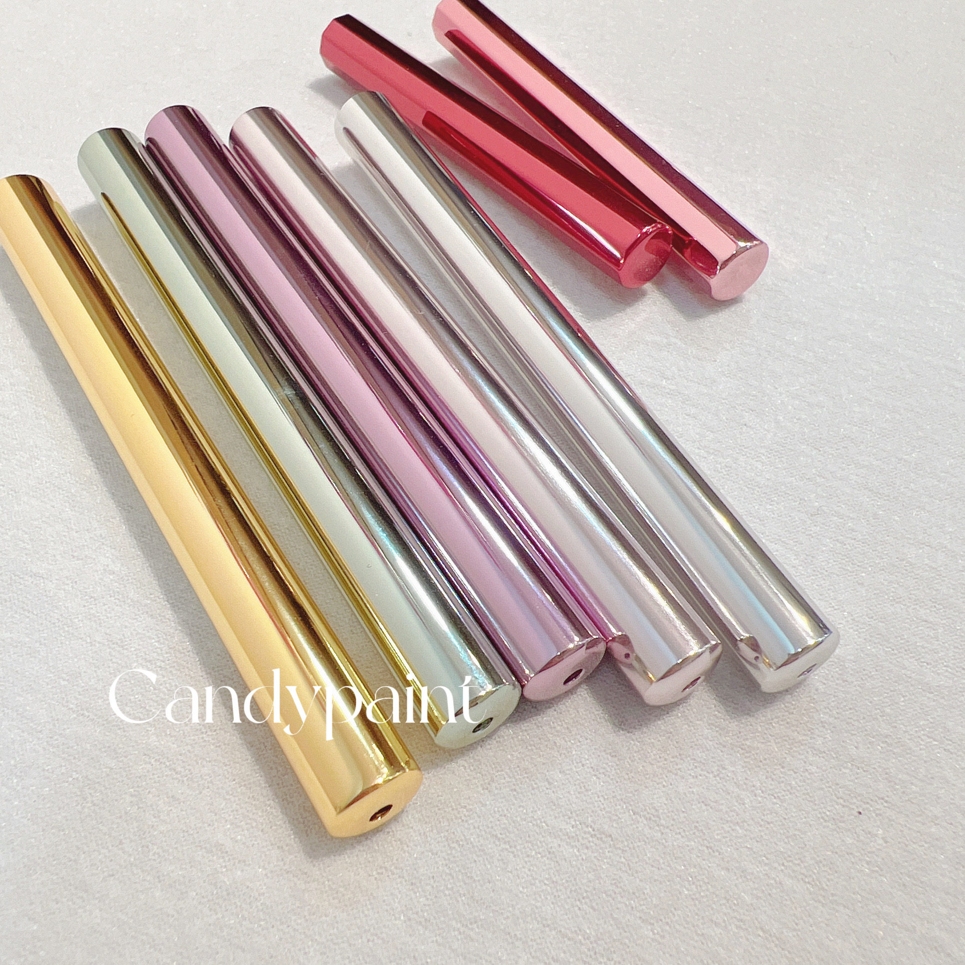 Non-fading Japan imported brs color glossy pen cover gold-plated color-preserving long pen cap with holes and no holes manicure tools