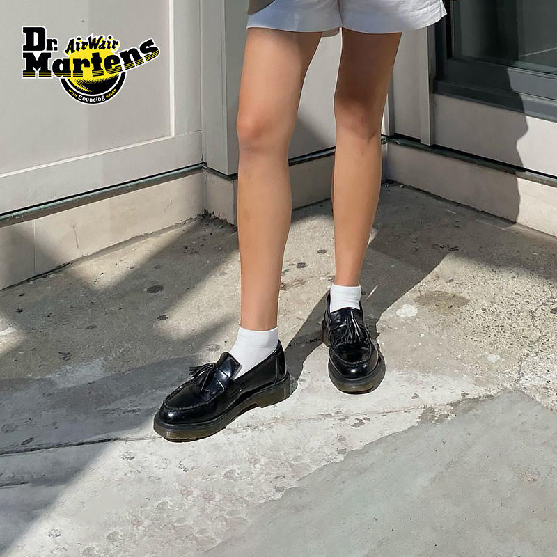 Dr.Martens马丁博士Adrian男女26秋新款不累脚一脚蹬黑色乐福皮鞋 黑色新实拍商品图