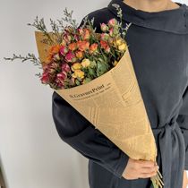 Long roses dried flower bouquet Nordic ins wind small fresh home furnishings Flower arrangement Rose real flower literary decoration