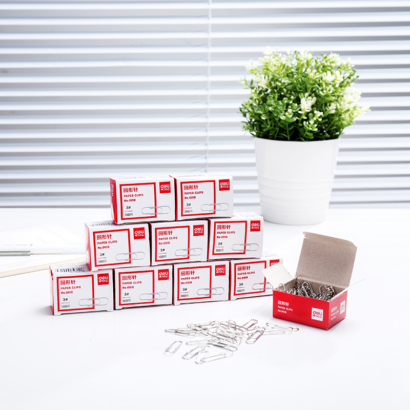 Powerful 0018 paper clip 29mm color paper clip large buckle pin thumbtack thumbtack pin I-shaped nail wholesale nickel-plated bookmark 0037 small clip type line lock pin office supplies