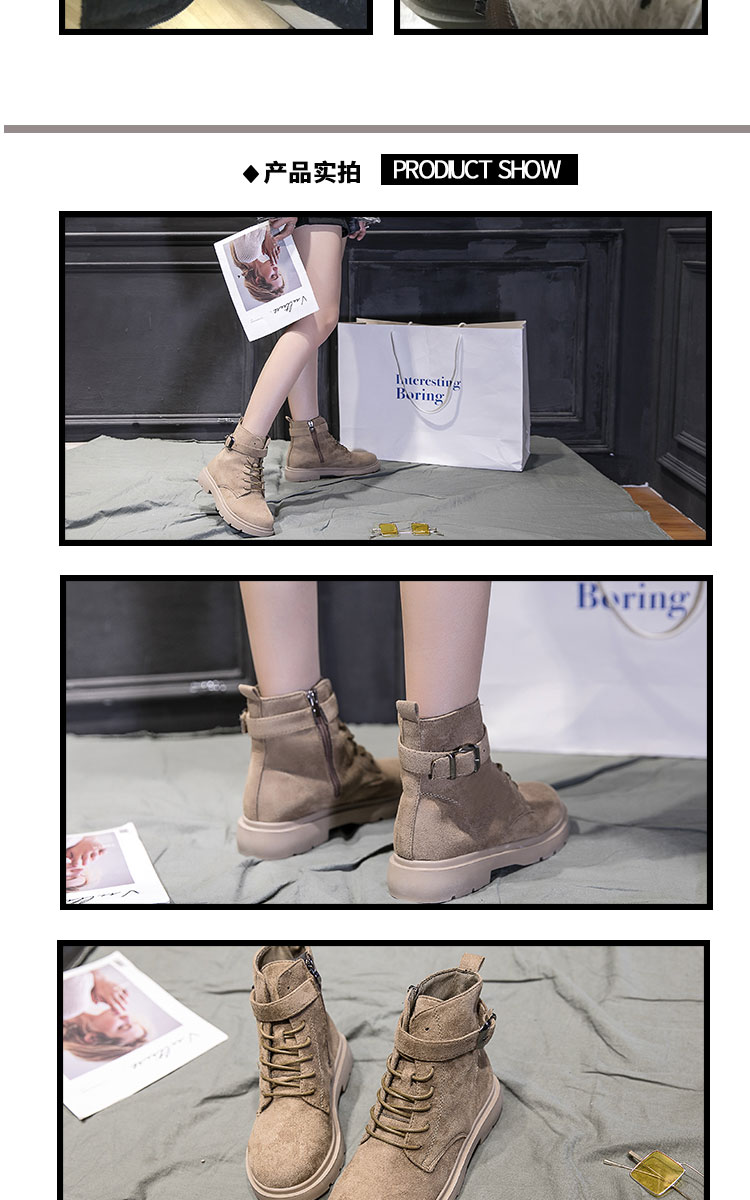 Martin boots nữ 2018 mới mùa xuân và mùa thu đông giày bốt nữ cổ cao