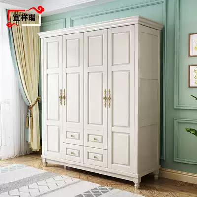 American wardrobe white all solid wood modern simple light luxury simple bedroom overall European economy strong and durable