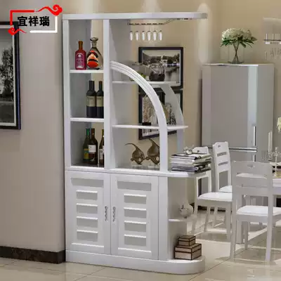 Modern living room, hall cabinet, partition cabinet, white double-sided solid wood, oak entrance cabinet, screen wine cabinet, foyer cabinet