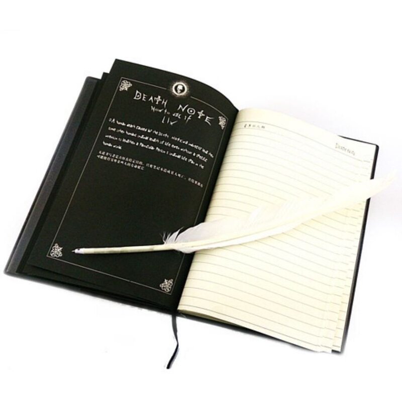 Death Note Merchandise Notebook Anime Death Note Shinigami Yagami Light Notebook with Feather Pen Original Sealed Genuine Edition