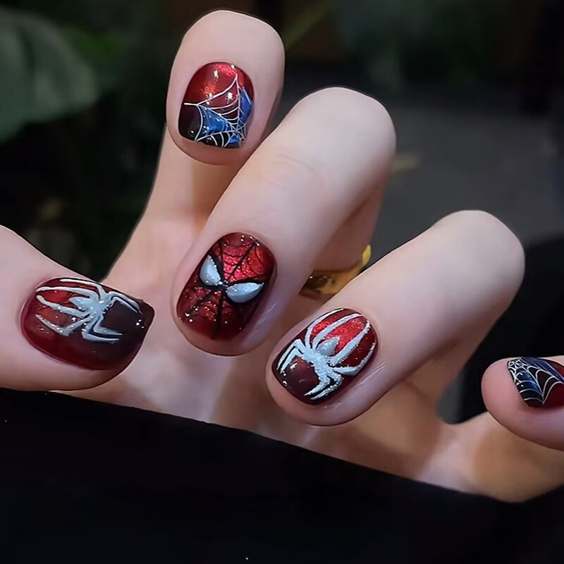 [Spider-Man] Red and Black Cat-Eye Spider-Man Armor Halloween Hand-Painted High-End Cool Short-Style Armor
