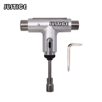 Skateboard T-wrench Semi-automatic multi-function wrench SILVER X JUSTICE cooperation skateboard tool