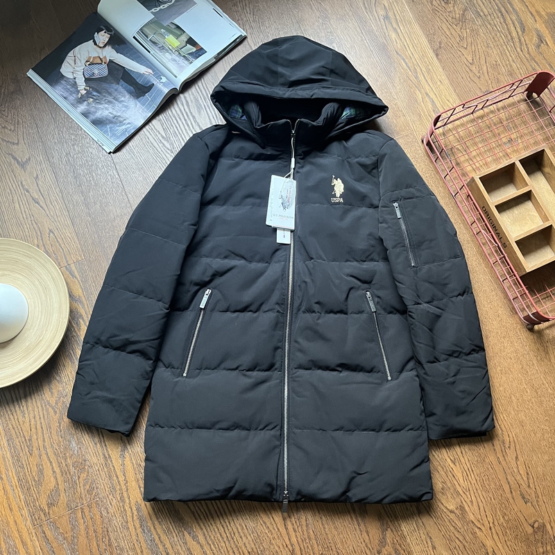 U.S. Polo Assn. Authentic Men's Autumn and Winter White Duck down Casual Hooded down Jacket from the American Polo Association