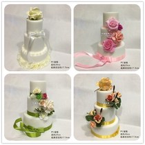 Simulation cake model fake three-layer Korean flower cake Birthday birthday wedding cake model photography early education props