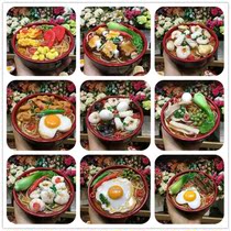 Simulation bowl noodles udon noodles Rice noodles Longevity noodles Animal model props Food and beverage shop decoration Childrens toys