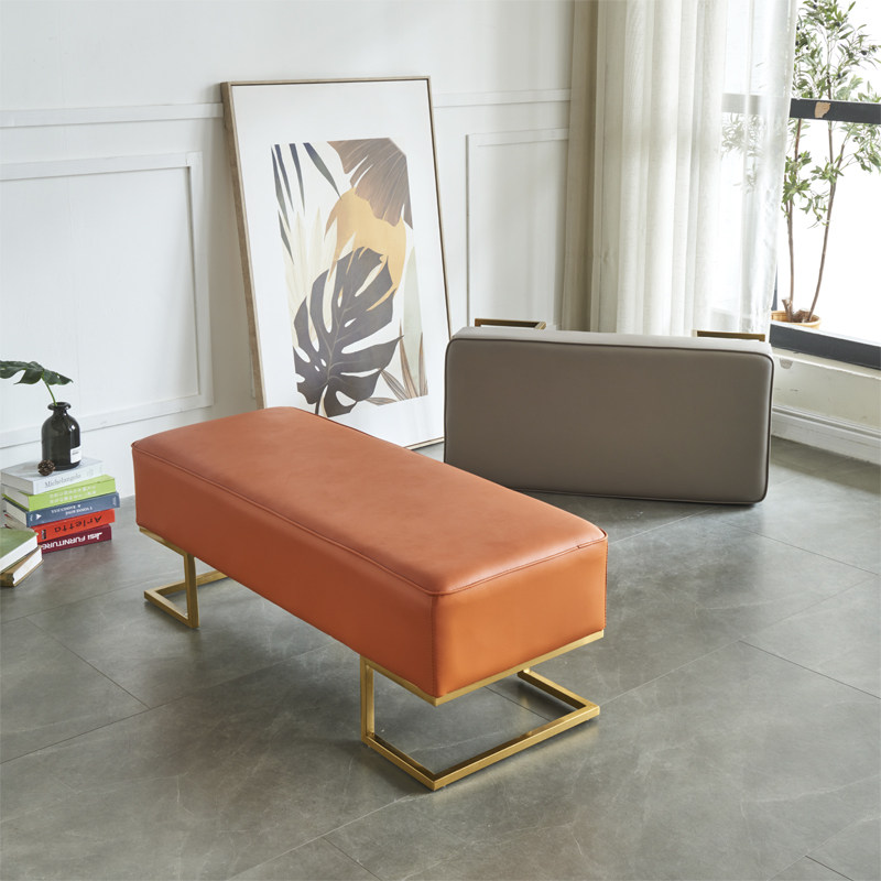 Light luxury bed end stool clothing store sofa stool can sit in the fitting room long bench low stool net red door to change shoe stool