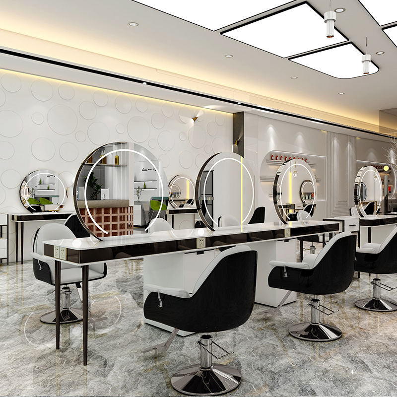 Hairy shop hot mirror hair special beauty hair four-face marble mirror counter single double-sided mirror counter