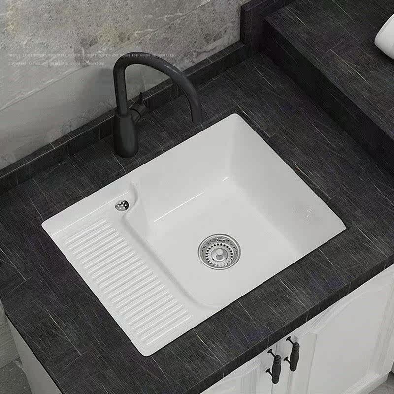 Custom Balcony Ceramic lower basin Laundry basin with washboard Home Embedded deepening Laundry sink Sink Wash Single Sink