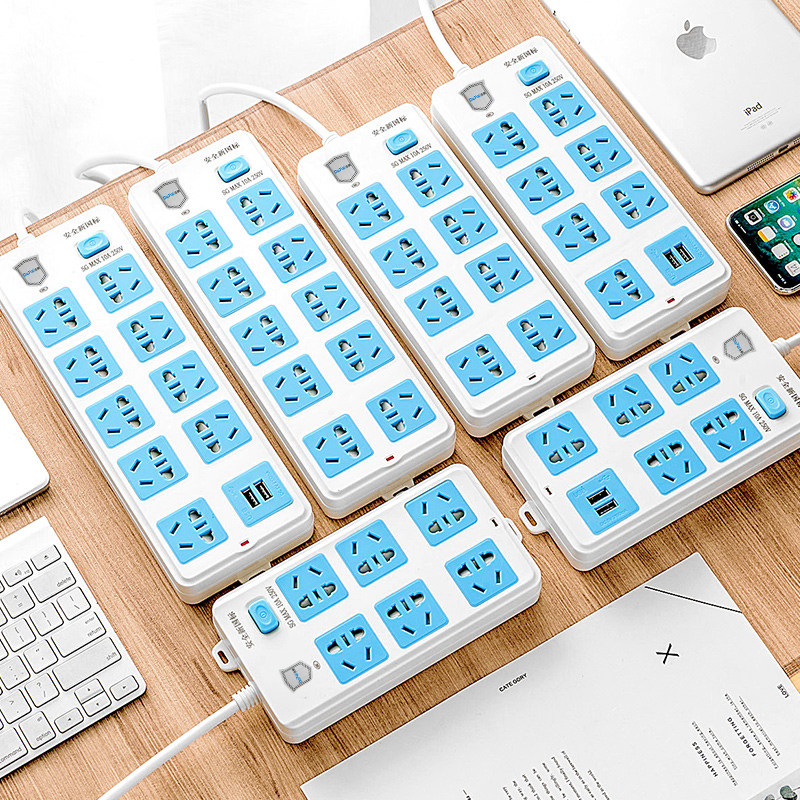 Socket panel porous usb plug-in board with line multi-port 10-bit multi-purpose function plug-in terminal board 3 5 meters long line