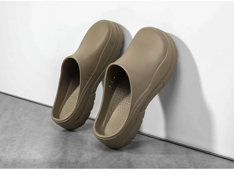 Dép kaki Baotou, giày phẫu thuật bệnh viện bác sĩ đặc biệt, giày đế dày không mệt mỏi khi đứng lâu, giày lỗ phòng thí nghiệm chống trượt