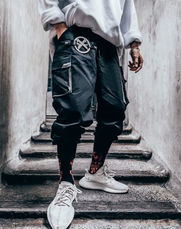 11bybbsdark tối kín quần giản dị dây rút túi hip hop overalls thủy triều thương hiệu chàng trai quần chức năng jean nam