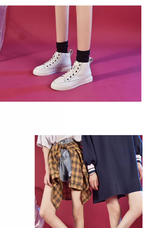 Giày lưới màu đỏ trắng nữ 2019 mùa thu mới giày vải cao cấp Hàn Quốc ulzzang giày hoang dã nữ in triều - Giày cao gót
