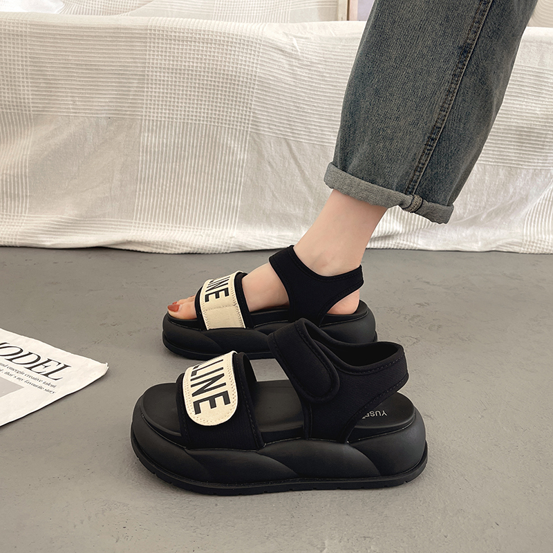 Super Popular Thick-Soled Sports Sandals for Women, Suitable for Summer Wear with Skirts, High-End Feel, 2026 New French Versatile Roman Shoes Super Popular Thick-Soled Sports Sandals for Women, Suitable for Summer Wear with Skirts, High-End Feel, 2026 New French Versatile Roman Shoes
