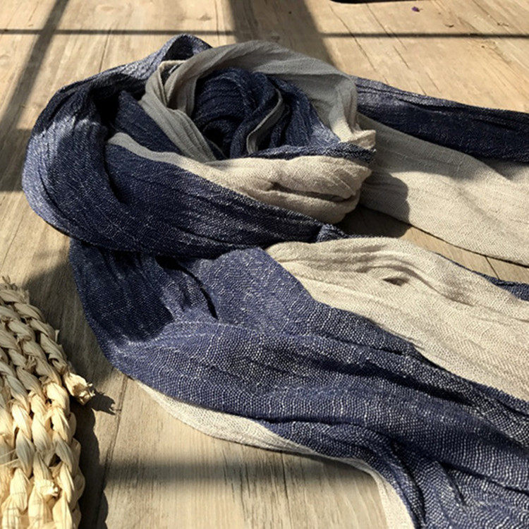 Spring and autumn Renaissance female scarf with long linen silk scarf shawl to warm around the neck