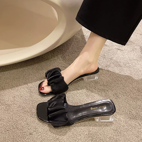 Слайдеры, тапочки, обувь, сандалии на высоком каблуке, 2025 года