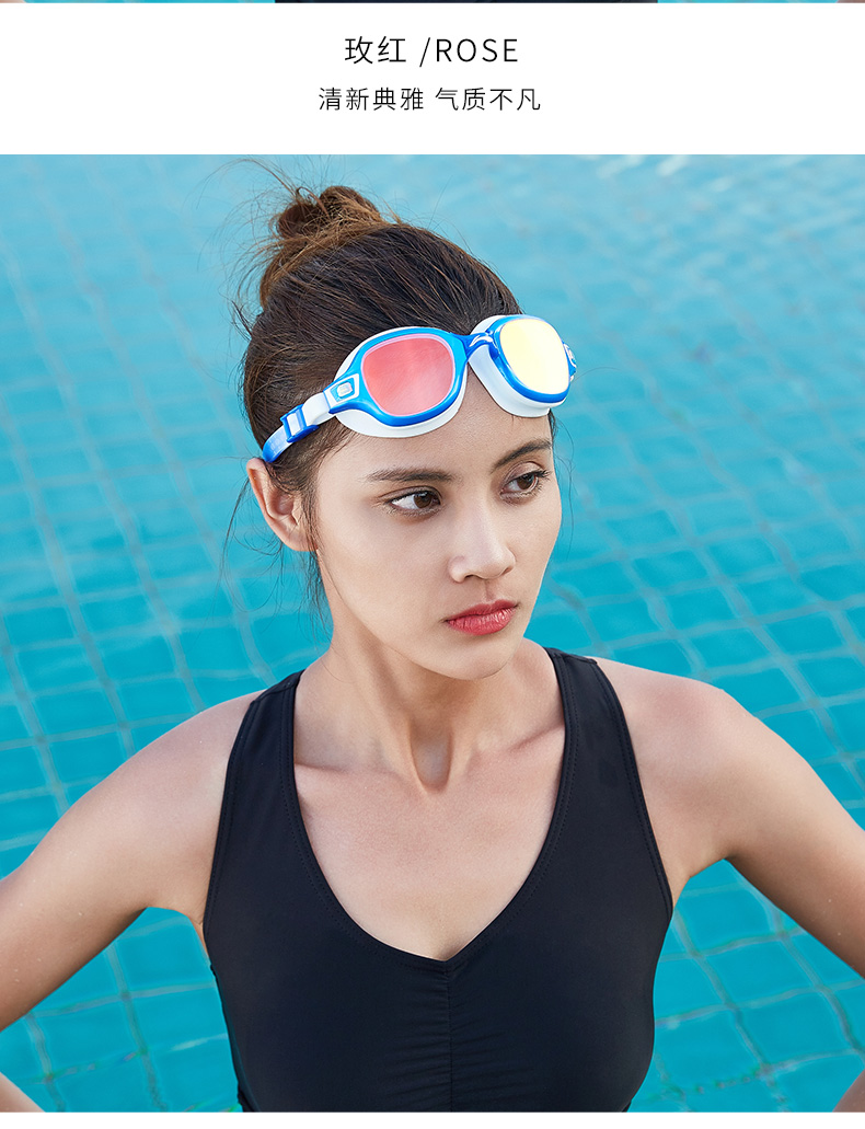 Kính râm Li Ning nữ chống nước chống sương mù HD cận thị hộp lớn nam kính bơi mũ bảo hiểm phù hợp với thiết bị bơi kính bơi arena