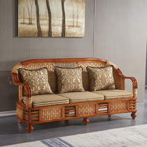 Indonesian genuine rattan furniture hotel engineering rattan furniture sofa five-piece living room rattan sofa combination three-person
