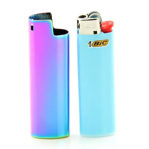 Зажигалка, металлический одноразовый вкладыш, Франция, зеркальный эффект