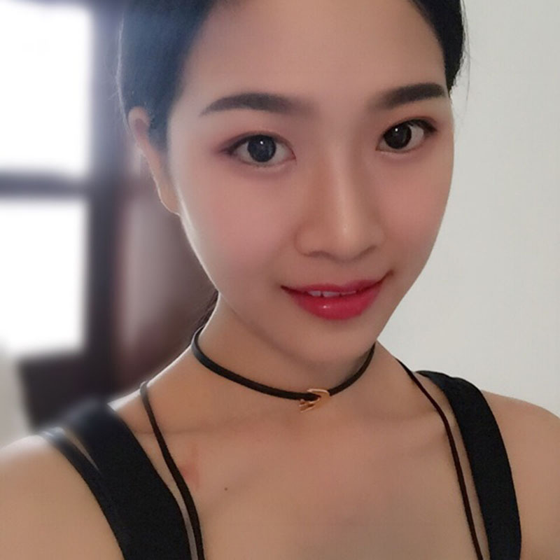 Mcqueen Little Swallow Necklace Versatile Simple Cute Girls' Pure Sheepskin Clavicle Chain Genuine Leather Choker Bracelet Dual-Use