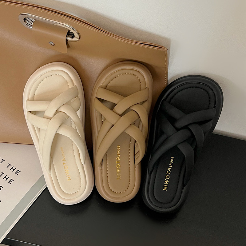 高级感拖鞋女夏季外穿2026新款时尚女士软底厚底仙女风一字凉拖鞋