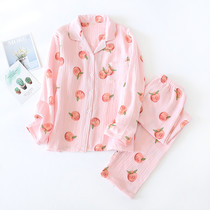 New long sleeve trousers women cotton spring and summer autumn thin crepe pajamas pajama pants cotton gauze large size home wear