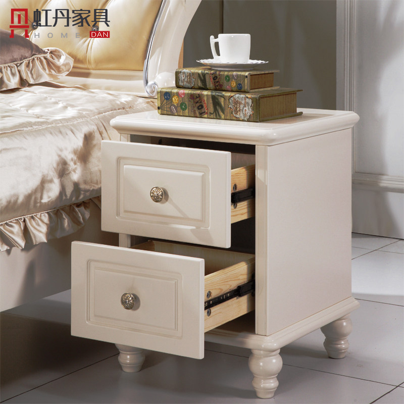 Hongdan 20 30 40cm50 free of mounting bed head cabinet solid wood bedroom minimalist modern mini-type bedside cabinet