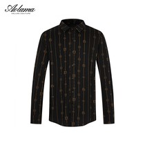 aolama olamma mens clothing light lavish jacquard autumn fashion casual printed sashimi with long sleeve shirt 080143972