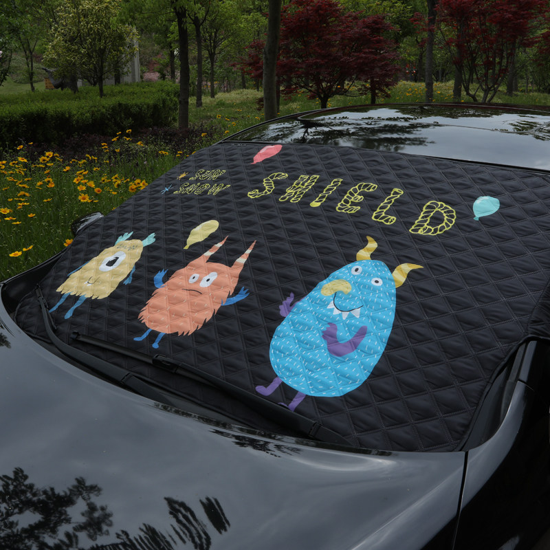 Car sunscreen sunscreen sunscreen shield sunshield automatic telescopic umbrella front windshield parking with a deity