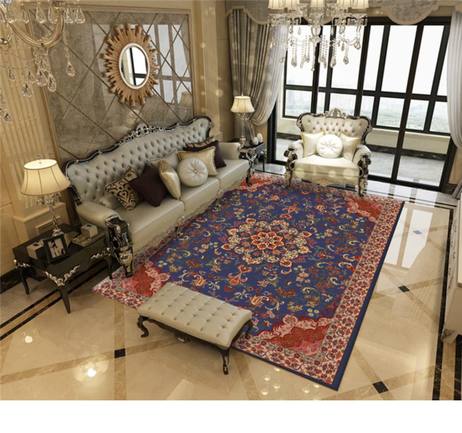 Mỹ retro Ba Tư phong cách dân tộc Bohemian thảm phòng khách bàn cà phê pad nhà phòng ngủ giường có thể được rửa - Thảm thảm phòng ngủ