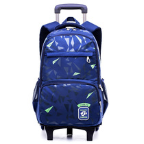 Boys shoulder trolley 2 with schoolbags primary school schoolbags 456 7th grade boys load-reducing drag bag detachable