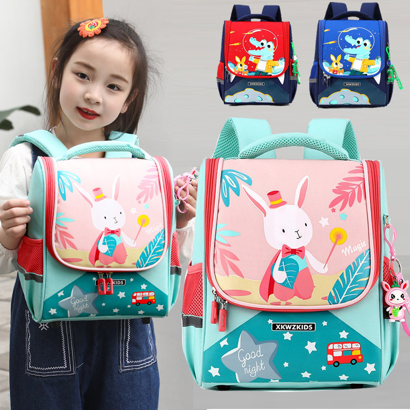 New school entrance into the kindergarten cartoon children's backpack kindergarten big class middle class school bag first grade boys and girls backpack