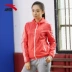 Áo khoác thể thao nữ Anta 2019 mùa xuân mới khảm áo khoác trùm đầu áo khoác mỏng phần áo gió đích thực - Áo gió thể thao