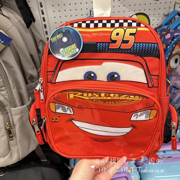 On the Way Disney Cars Lightning Mcqueen Led Light-Up Children's Backpack On the Way Disney Cars Lightning Mcqueen Led Light-Up Children's Backpack