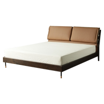 Nordic Expression Minimalist Leather Bed Helm Double 1 8 Meter Master Bedroom Solid Wood Second-hand Bed Bauhaus Wedding Bed) Shuzhi