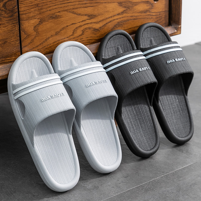 Slippers men's summer indoor bathroom non-slip bathing couple home mute soft bottom deodorant sandals and slippers for men to wear outside